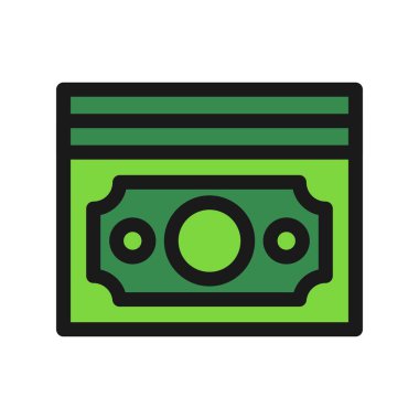 Para Satırı Doldurulmuş Vektör Simgesi Tasarımı