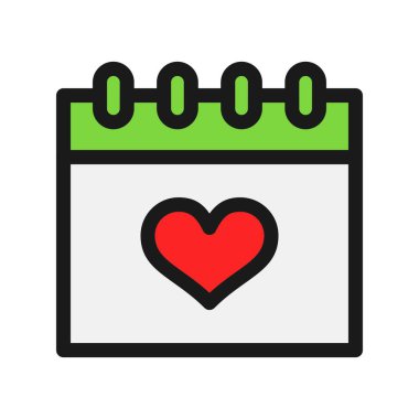 Takvim Satırı Doldurulmuş Vektör Simgesi Tasarımı