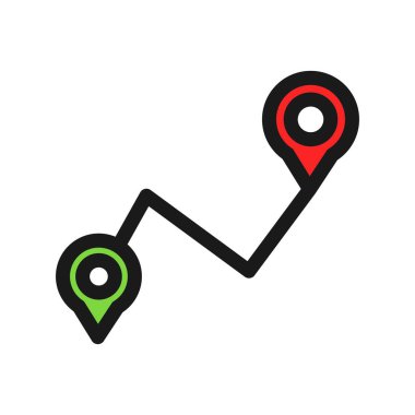 Gps Satırı Doldurulmuş Vektör Simgesi Tasarımı
