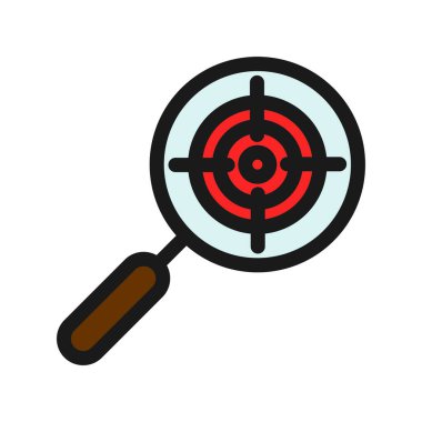 Hedef Satır Dolu Vektör Simgesi Tasarımı