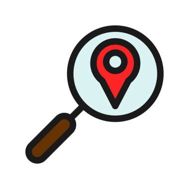 Harita Satırı Doldurulmuş Vektör Simgesi Tasarımı