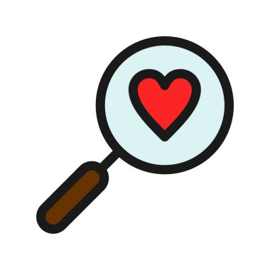 Aşk Satırı Dolu Vektör Simgesi Tasarımı