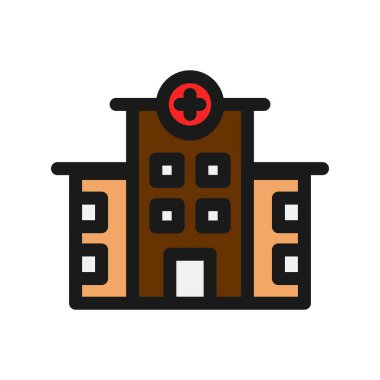 Hastane Satırı Doldurulmuş Vektör Simgesi Tasarımı