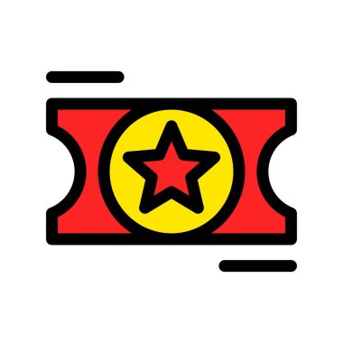 Bilet Satırı Doldurulmuş Vektör Simgesi Tasarımı