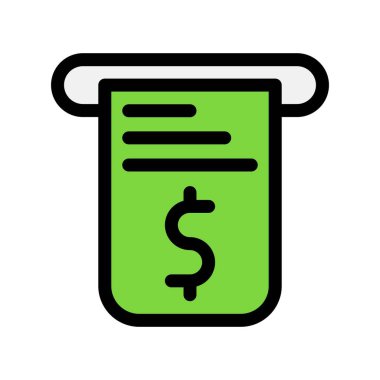 Bill Satırı Doldurulmuş Vektör Simgesi Tasarımı