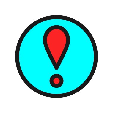 Uyarı Satırı Dolu Vektör Simgesi Tasarımı