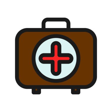 İlk Yardım Kiti Satırı Doldurulmuş Vektör Simgesi Tasarımı