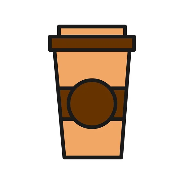 コーヒーカップライン充填ベクトルアイコンデザイン — ストックベクタ