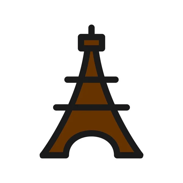 Eiffellijn Gevuld Met Vectoricoon Desig — Stockvector