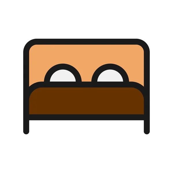 Línea Cama Llena Vector Icon Desig — Vector de stock