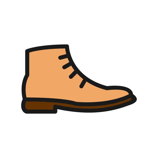 Mens Boots Line Filled Vector Icon Desig — Stock Vector