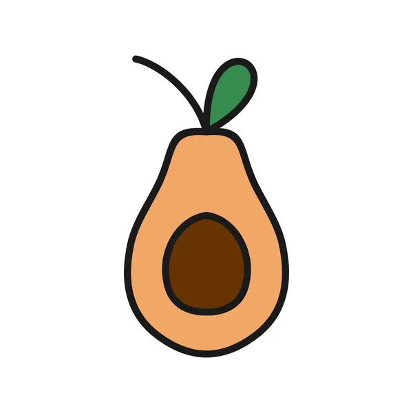 Avocado Line Filled Vector Icon Desig — Stock Vector