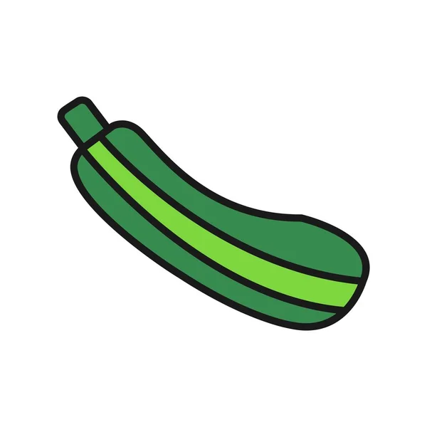 Zucchini Linje Fylld Vector Icon Desig — Stock vektor