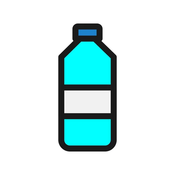 Línea Botella Agua Llena Vector Icono Desig — Vector de stock