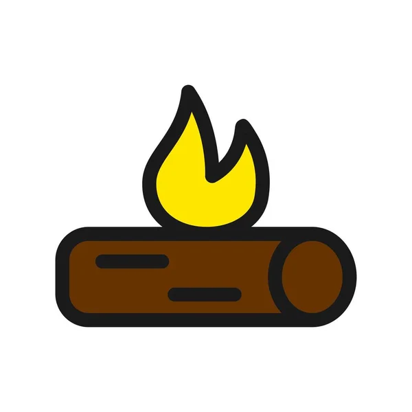 Bone Fire Line Filled Vector Icon Desig — Stock Vector