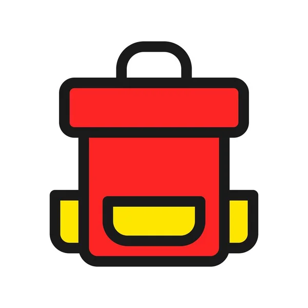 Back Pack Line Gefüllt Vector Icon Desig — Stockvektor