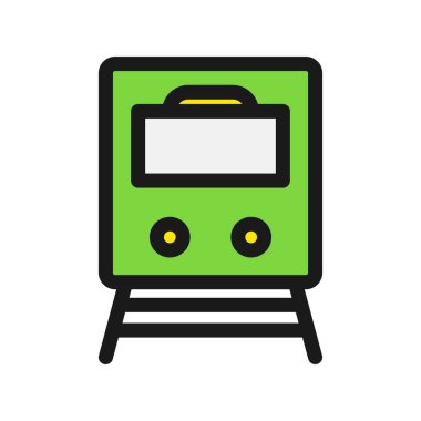 Tren Satırı Dolu Vektör Simgesi Tasarımı