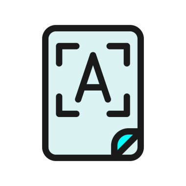 Ocr Satırı Doldurulmuş Vektör Simgesi Tasarımı