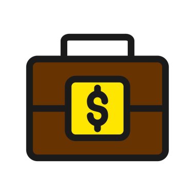 Evrak çantası Satırı Dolu Vektör Simgesi Tasarımı