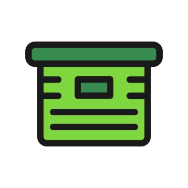 Depolama Kutusu Satırı Dolu Vektör Simgesi Tasarımı