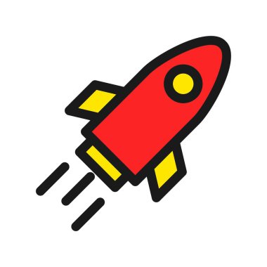 Roket Satırı Dolu Vektör Simgesi Tasarımı