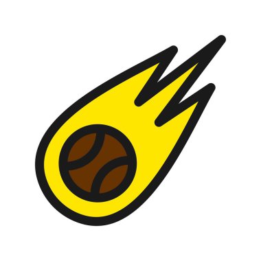 Meteor Satırı Dolu Vektör Simgesi Tasarımı