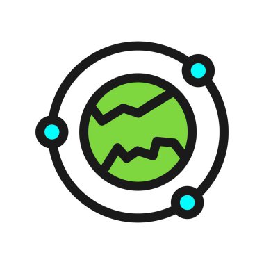 Gezegen Satırı Dolu Vektör Simgesi Tasarımı