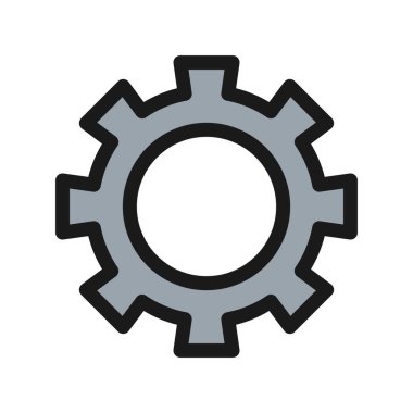 Gear Satırı Dolu Vektör Simgesi Tasarımı