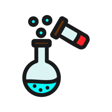 Deney Satırı Dolu Vektör Simgesi Tasarımı