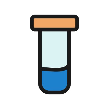 Test Tüpü Satırı Dolu Vektör Simgesi Tasarımı