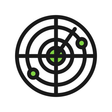  Radar Satırı Doldurulmuş Vektör Simgesi Tasarımı