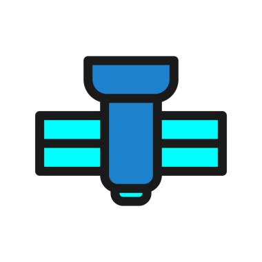 Uydu Satırı Dolu Vektör Simgesi Tasarımı