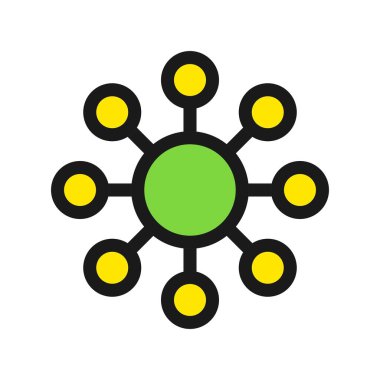 Ağ Satırı Doldurulmuş Vektör Simgesi Tasarımı