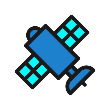 Uydu Satırı Dolu Vektör Simgesi Tasarımı