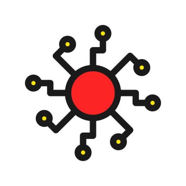 Devre Satırı Dolu Vektör Simgesi Tasarımı