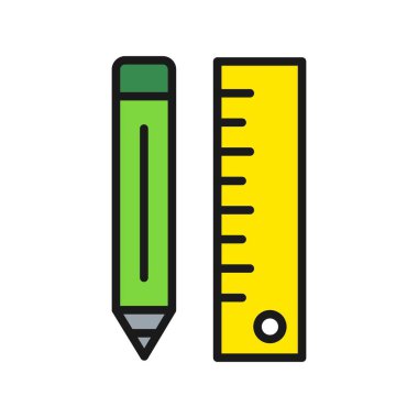 Kalem Boyutu Satırı Doldurulmuş Vektör Simgesi Tasarımı