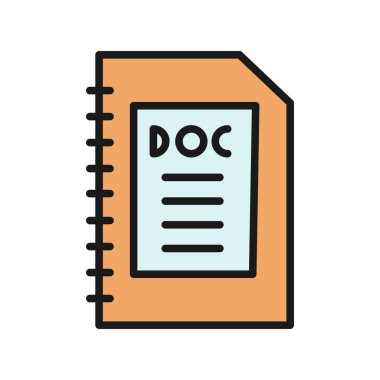 Belge Satırı Doldurulmuş Vektör Simgesi Tasarımı