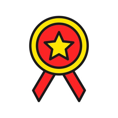 Madalya Satırı Doldurulmuş Vektör Simgesi Tasarımı