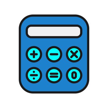 Hesap Makinesi Satırı Dolu Vektör Simgesi Tasarımı