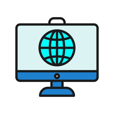 Lcd Satırı Dolu Vektör Simgesi Tasarımı