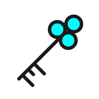  Anahtar Satırı Doldurulmuş Vektör Simgesi Tasarımı