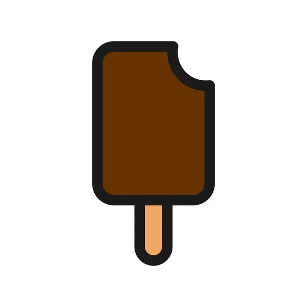 Ice Cream Stick Line Filled Vector Icon Desig — Stock Vector