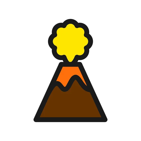 Vulkanlinje Fylld Med Vektor Icon Desig — Stock vektor