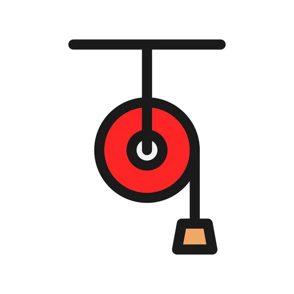 Pulley Line Filled Vector Icon Desig — Stock Vector