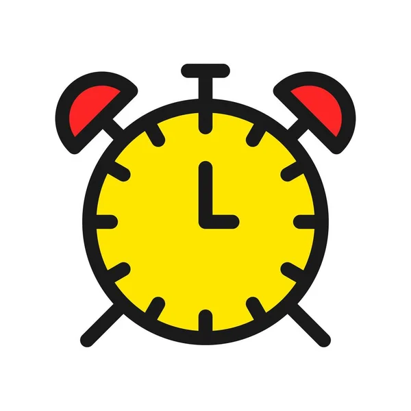 Icône Vectorielle Remplie Par Ligne Horloge Alarme Desig — Image vectorielle