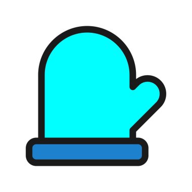 Eldiven Satırı Dolu Vektör Simgesi Tasarımı