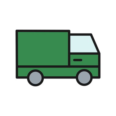 Kamyon Satırı Dolu Vektör Simgesi Tasarımı