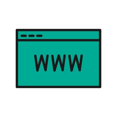 Web Sitesi Satırı Doldurulmuş Vektör Simgesi Tasarımı