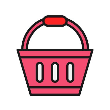 Basket Satırı Doldurulmuş Vektör Simgesi Tasarımı