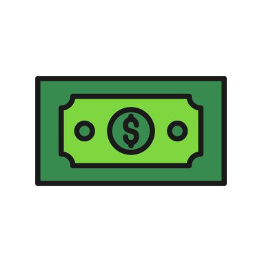 Dolar Defteri Satırı Dolu Vektör Simgesi Tasarımı